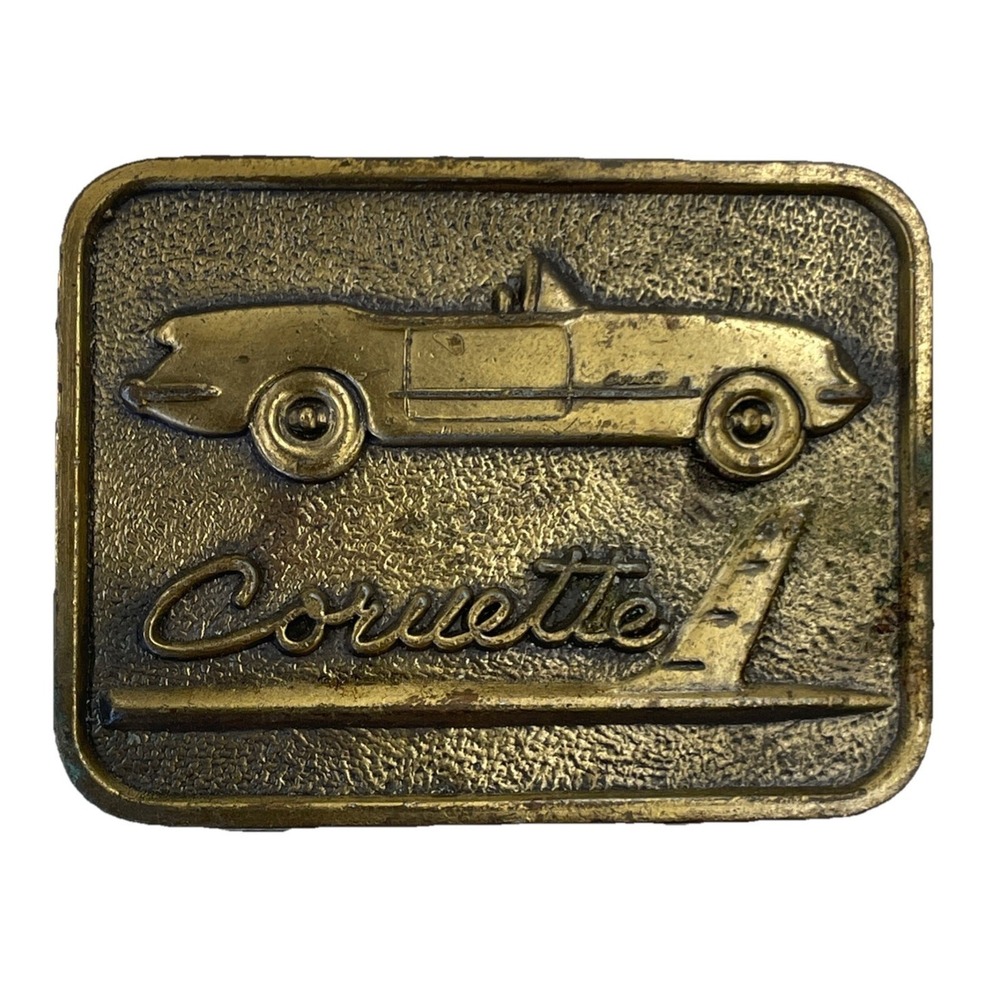 Corvette C1 Brass Belt Buckle 1970s